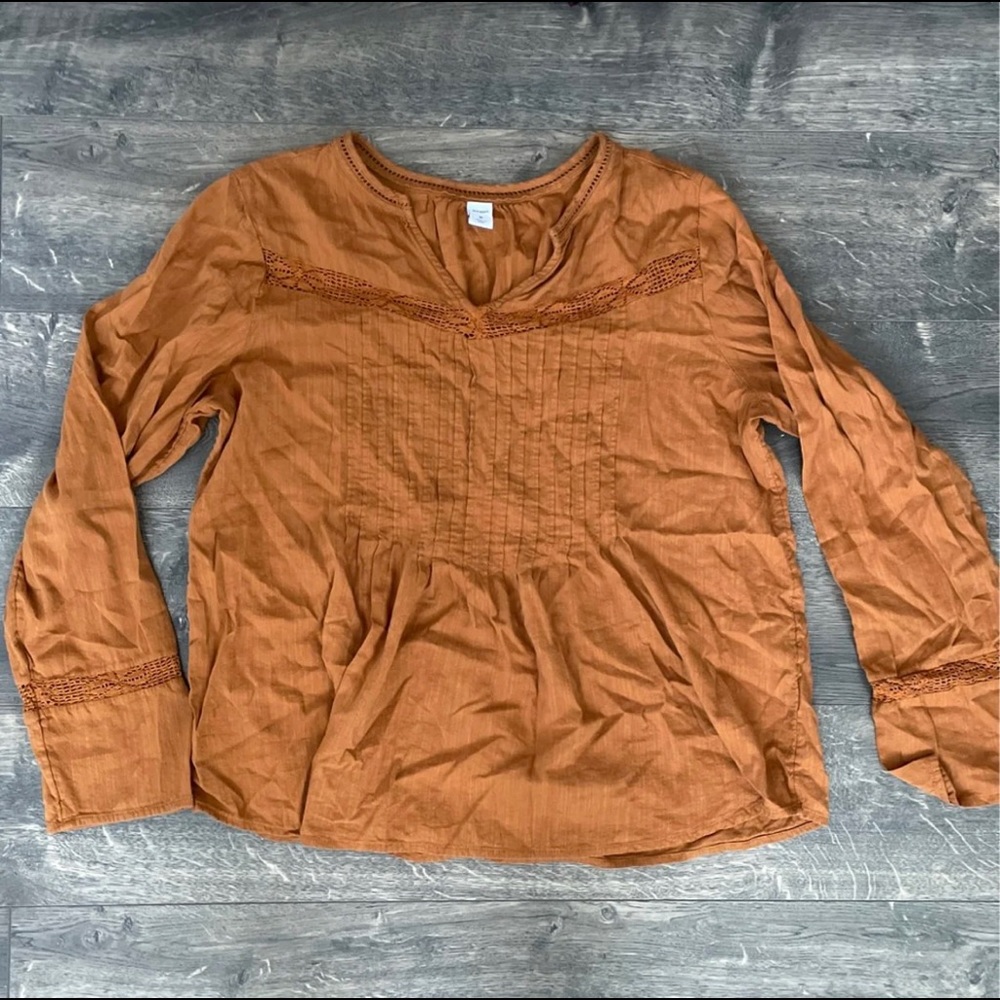Golden peasant style blouse